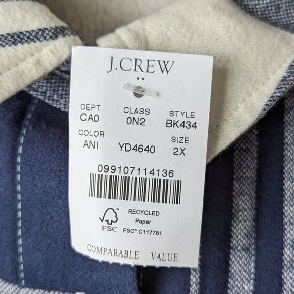 J.Crew Plaid Sherpa Lined Flannel Camp Jacket | Cozy Cabin Wear 2X NWT - Picture 8 of 13